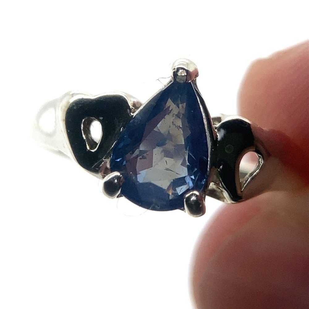 Blue Sapphire 1.13ct Platinum Finish Solid 925 Sterling Silver Ring
